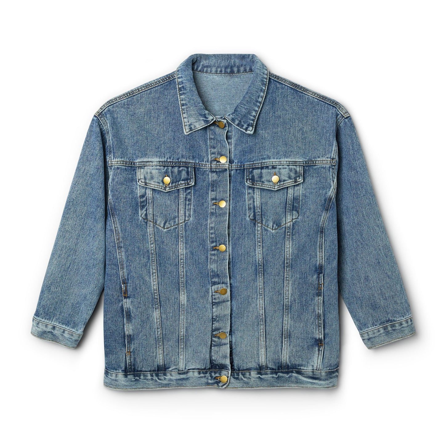 Women's Denim Jacket -Flower back