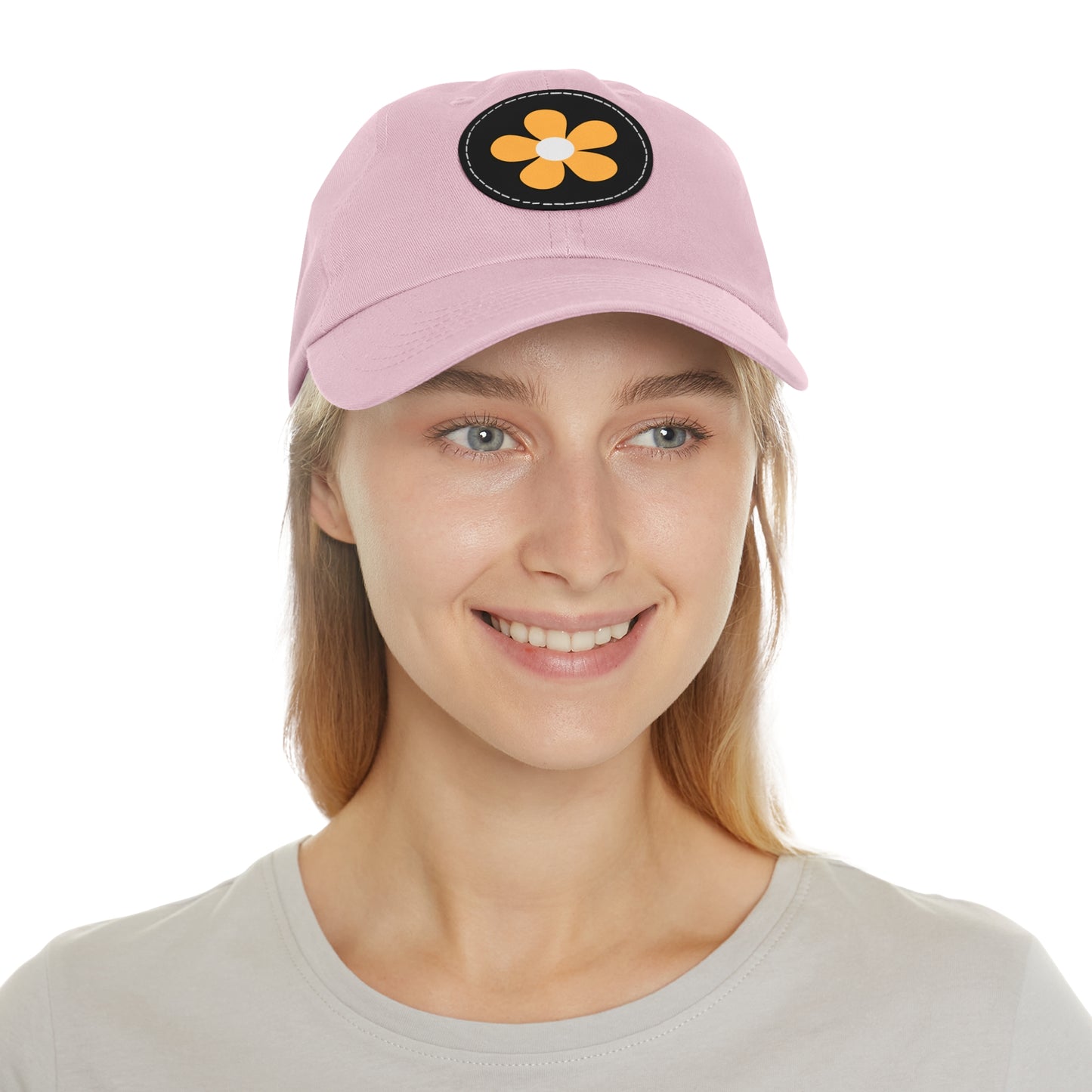 Mom Hat with Leather Patch (Round)