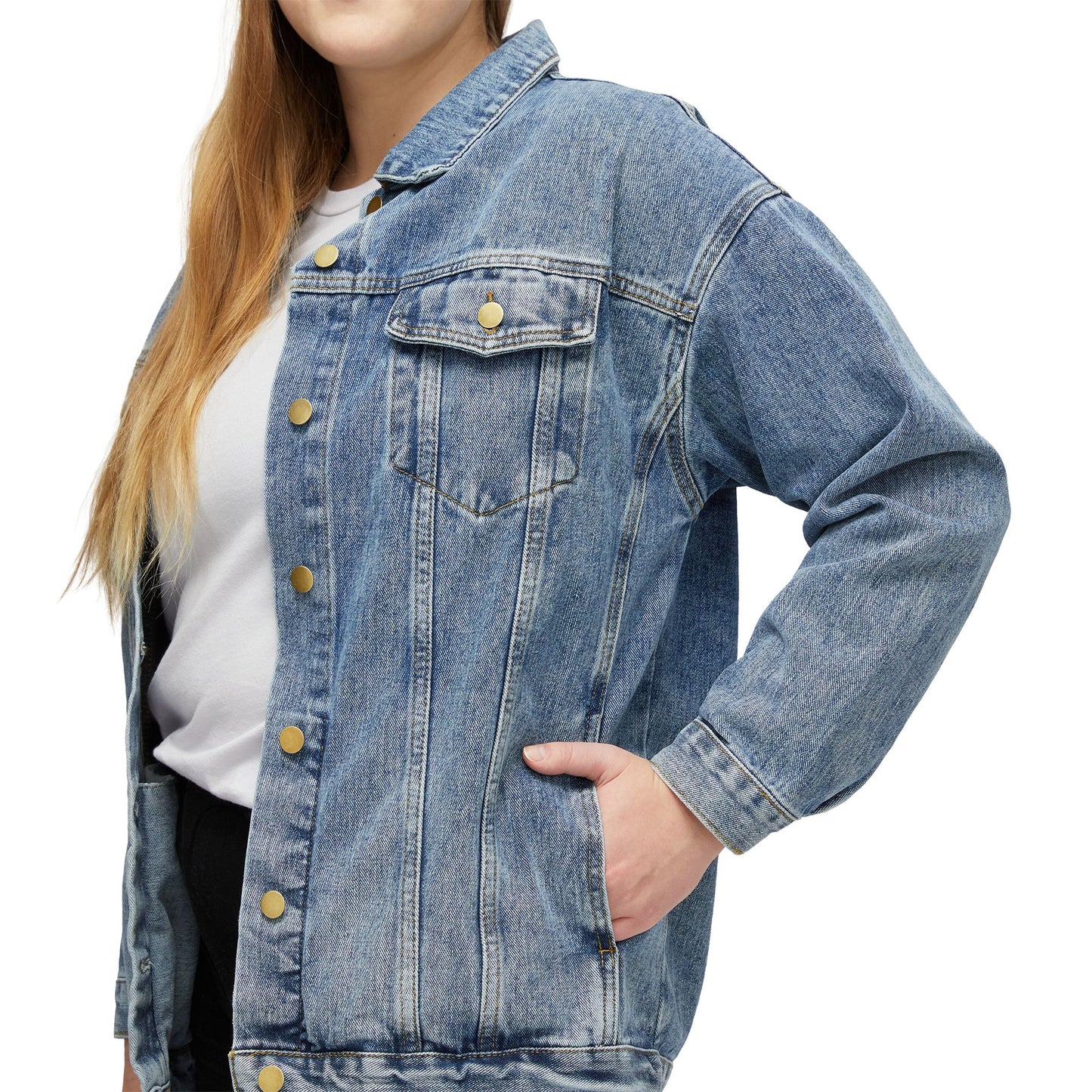 Women's Denim Jacket -Flower back