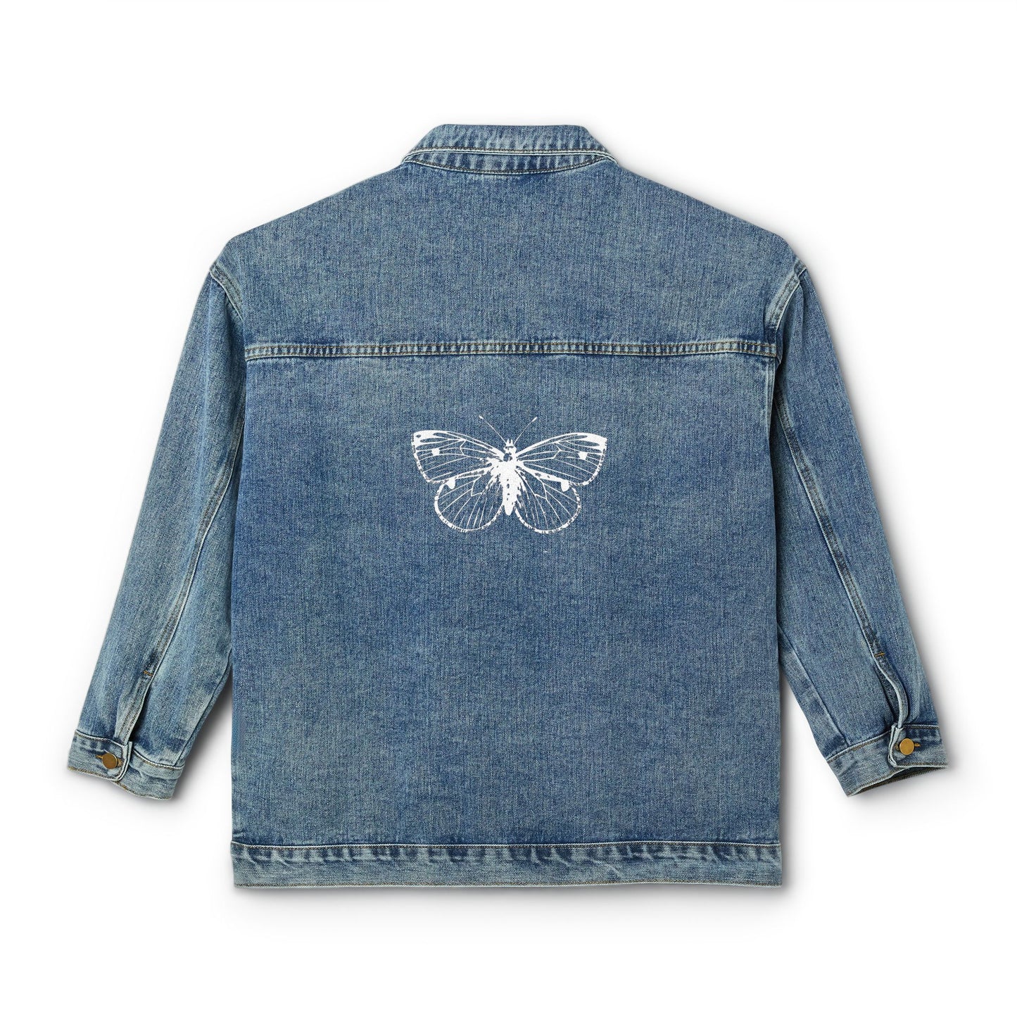 Women's Denim Jacket -Flower back