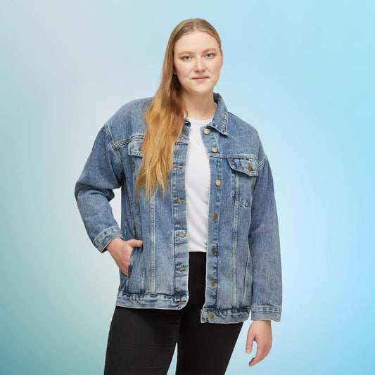 Women's Denim Jacket -Flower back